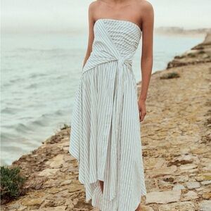 Anthropologie Strapless Hanky-Hem Midi Dress